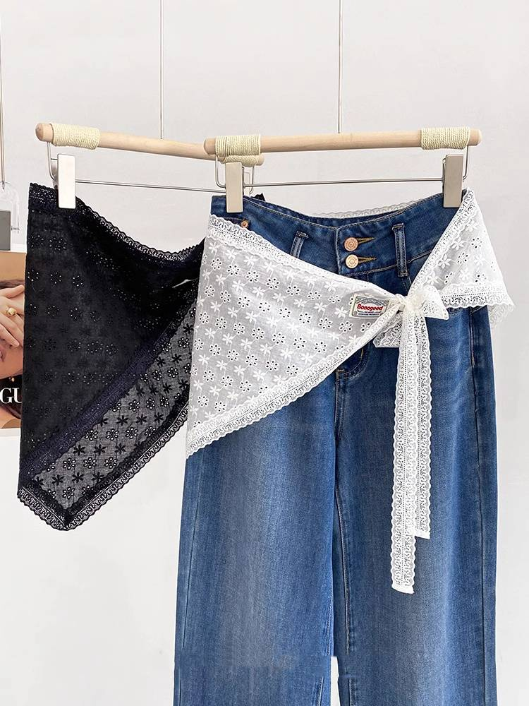 Ballet Style Lace Triangle Waistband Accessories Female Spring And Summer New Stacked Bustier Short Tied Tie Fart_voghion.com