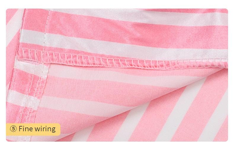 Mother & Kids Children's Silk Striped Pajamas Seven Piece Home Clothes Set_voghion.com