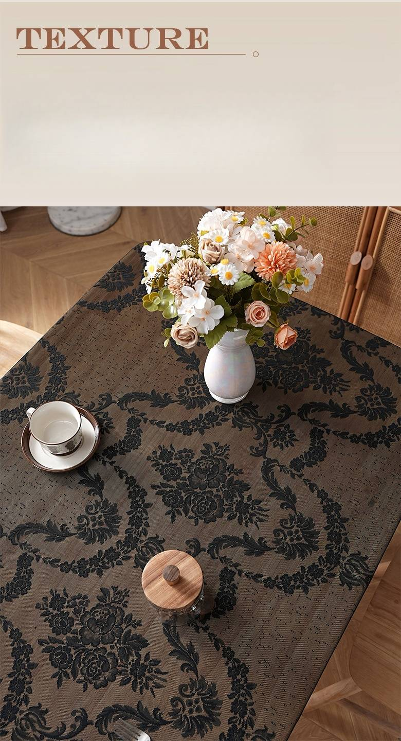 French Elegance Tablecloth With Lace Fringe – Dustproof, Non-Slip, Heat-Resistant – Decorative Cover For Dining Table, Coffee Table, And Home Decor_voghion.com