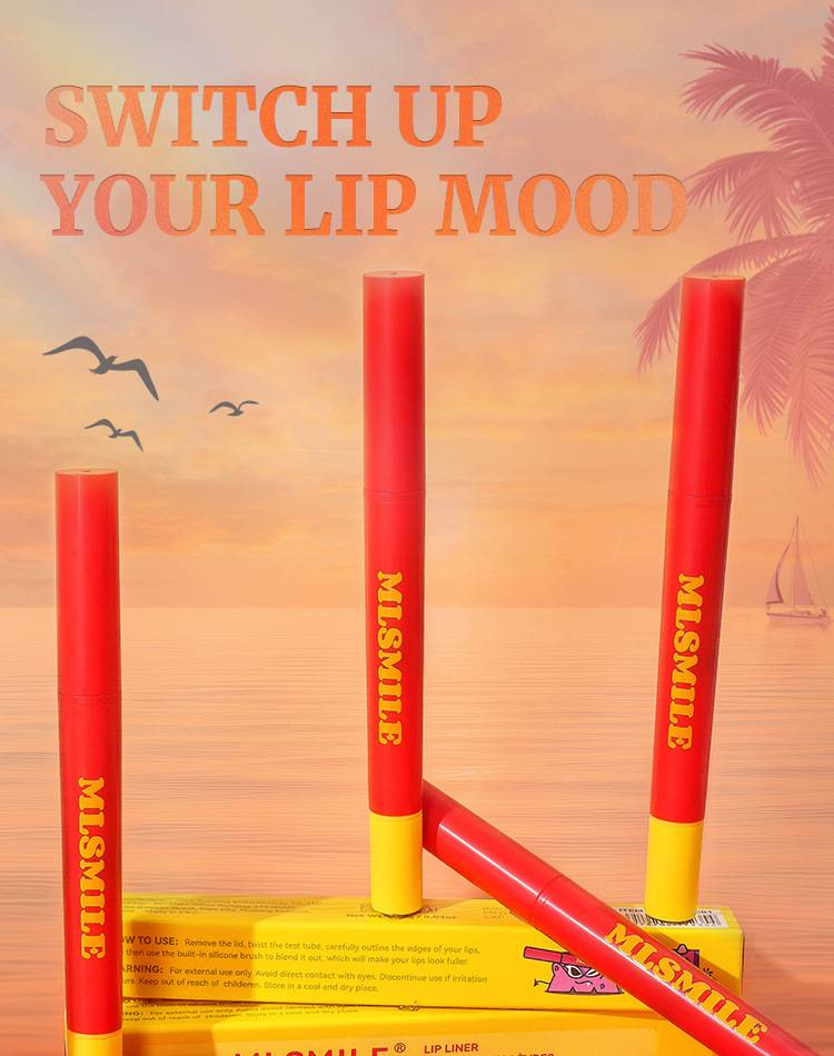 MLSMILE Dual-ended Silicone Lip Liner: Waterproof, Non-staining, Smooth Lip Liner & Lipstick Pen_voghion.com