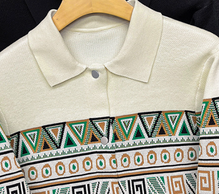 Men's Patchwork Cardigan – Oversized Button-Up Knit Sweater For Streetwear (Beige/Black, M-3XL)_voghion.com