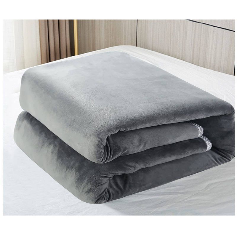 Electric Blanket – Single Control, 3 Heat Settings, 110V/220V (Grey, 150x65cm/150x115cm/180x150cm/180x200cm), Wool Blend Fabric_voghion.com