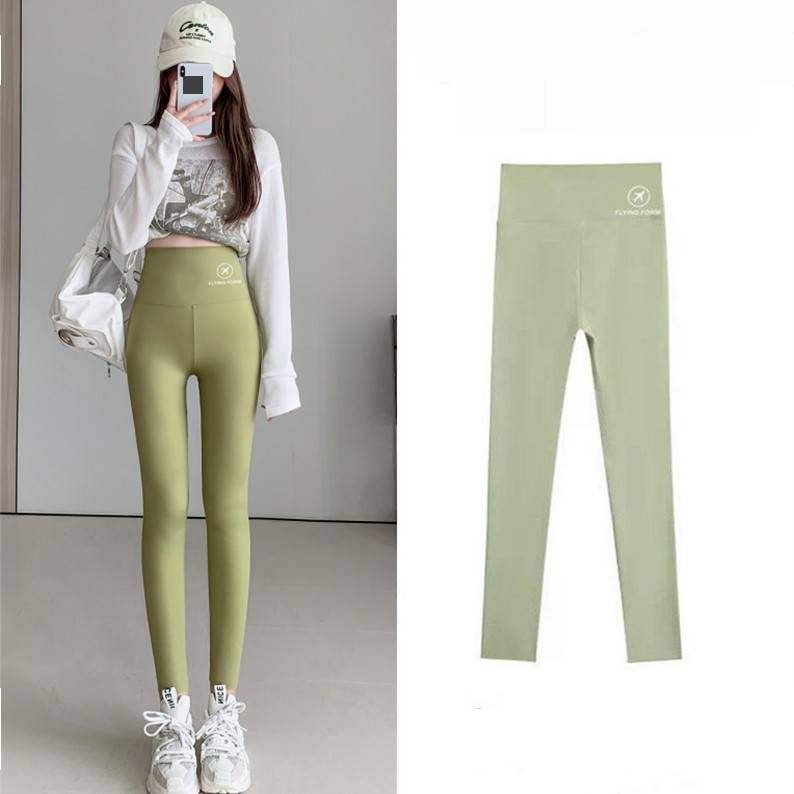 Pantaloni da donna in pelle di agnello ispessita, stile squalo, primavera autunno inverno, più velluto, yoga, Barbie, nove punti, snellenti, abbigliamento esterno, leggings sottili_voghion.com