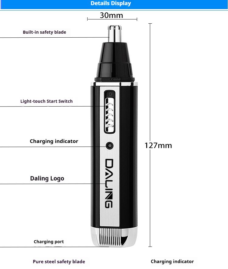 Electric 3-in-1 Grooming Kit – Nose Hair Trimmer, Eyebrow Razor & Rechargeable Beard Shaver With Waterproof Design_voghion.com