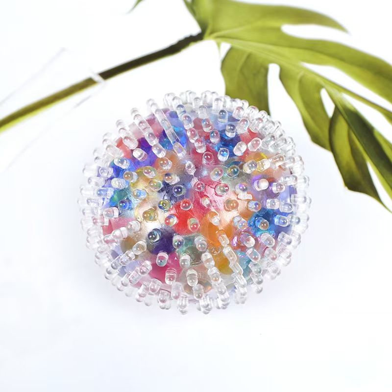 Stress Relief Ball 6.0 Burr Ball Fidget Squeeze Toy, TPR Soft Rubber Grape Squeeze Ball Anti-Anxiety Toy_voghion.com