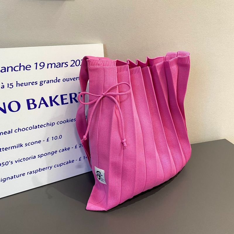 Borsa a tracolla coordinata da donna, in maglia tinta unita, per tutti i giorni, in stile macaron, fresca primavera e autunno_voghion.com