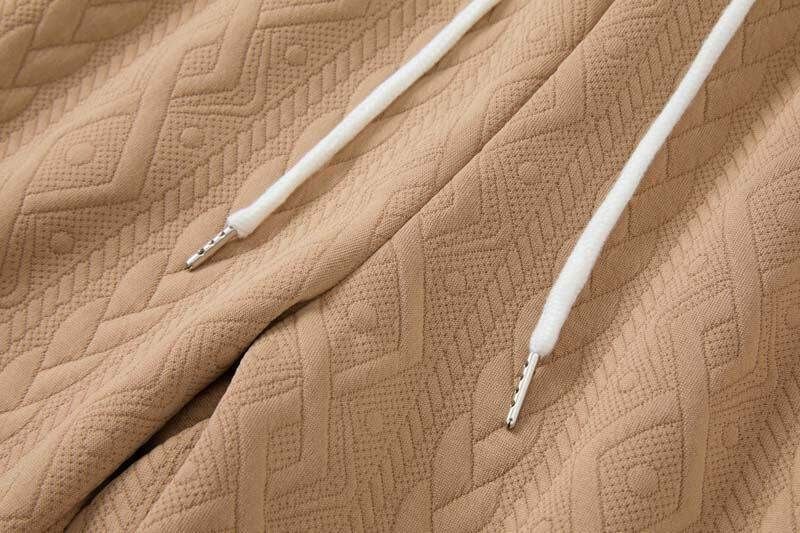 Herrenbekleidung Modetrend Freizeit Sport Strickmuster Kurzarm Zweiteiliger Anzug_voghion.com