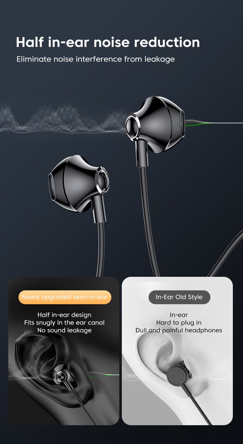 USB-Kabelkopfhörer, 3 m lang, In-Ear-Kopfhörer mit Mikrofon, USB-A-Kabel, Freisprecheinrichtung, Gaming-USB-Ohrhörer für PC, Desktop-Laptop_voghion.com