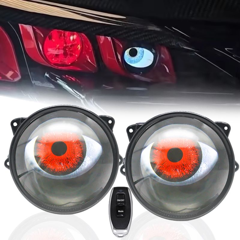 Luci diurne per auto, fari a LED Devil Eye da 3 pollici con telecomando, accessori per conversione retrofit Volta 12V K_voghion.com