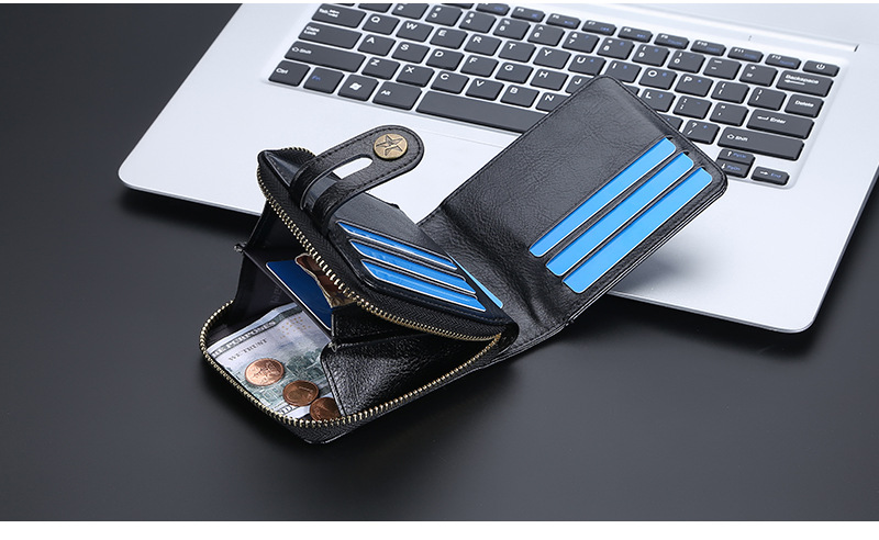 Baellerry Portemonnaie Héich Qualitéit Männer Kompakt Portemonnaie Nei Arrivée Retro Multi Card Zipper Mënz Portemonnaie_voghion.com