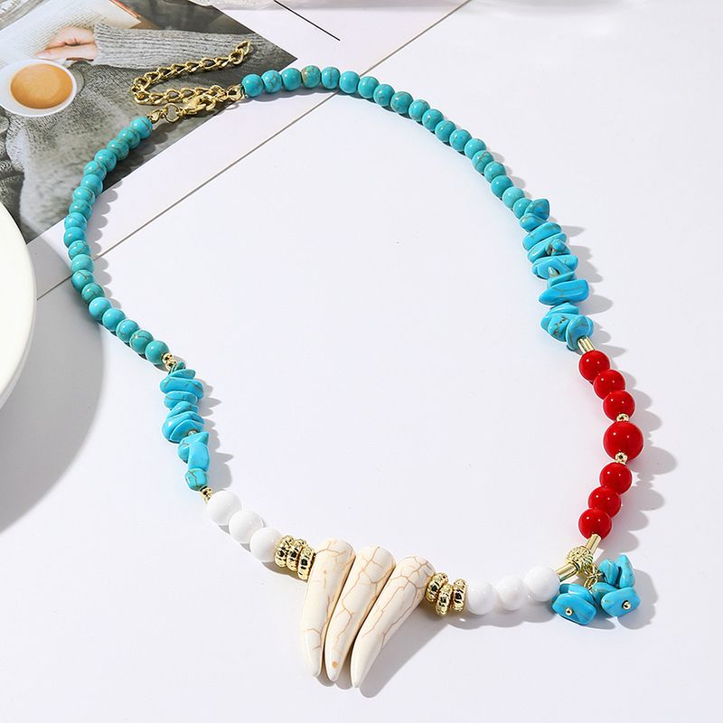 Bohemian Ethnic Wind Turquoise Necklace Female_voghion.com