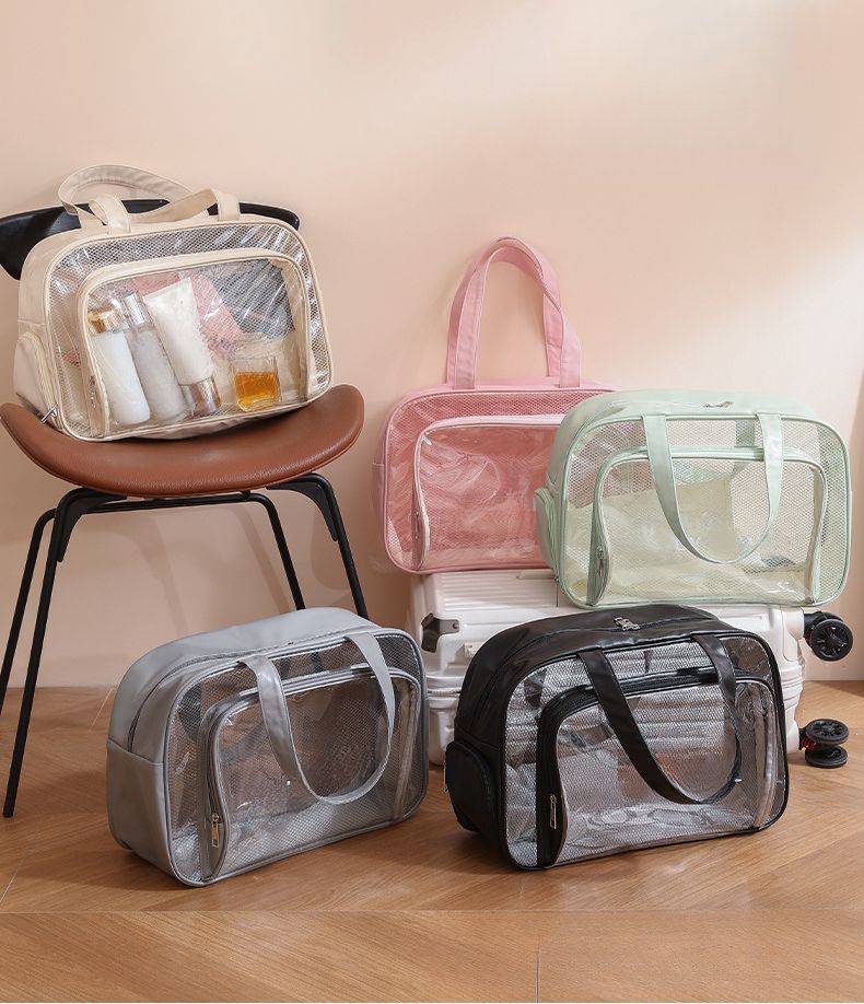 PU Multifunctional Toiletry Travel Large Capacity Swimming Portable Makeup Water-Resistant Storage Bag Shoe Compartment_voghion.com