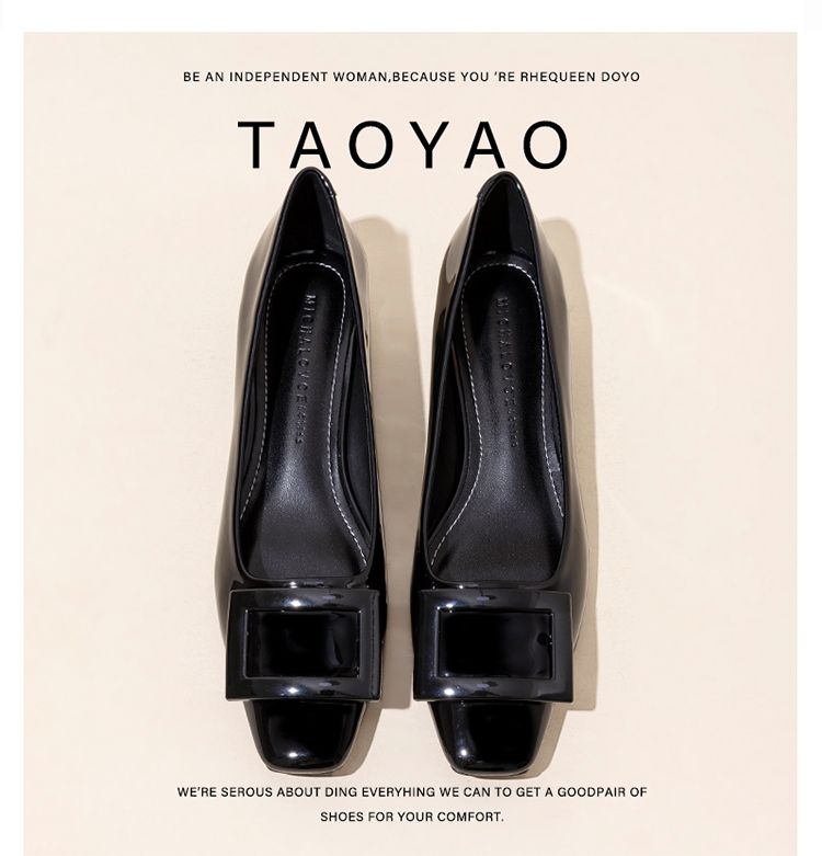 Black Clothing Flat Women 2025 New Arrival Square Toe All-Matching Soft Leather Comfortable For Work Women's_voghion.com