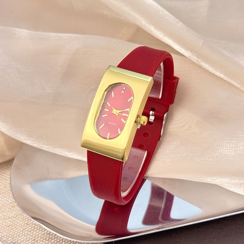 Women's Niche Rectangle Round Watch Colored Silicone Belt Temperament Premium Quartz Watch Work Daily Birthday Anniversary Valentine's Day Gift_voghion.com