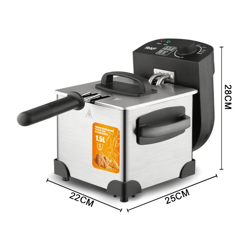 Fritadeira elétrica pequena doméstica de 1,5 L para palitos de massa frita, asas de frango e batatas fritas_voghion.com