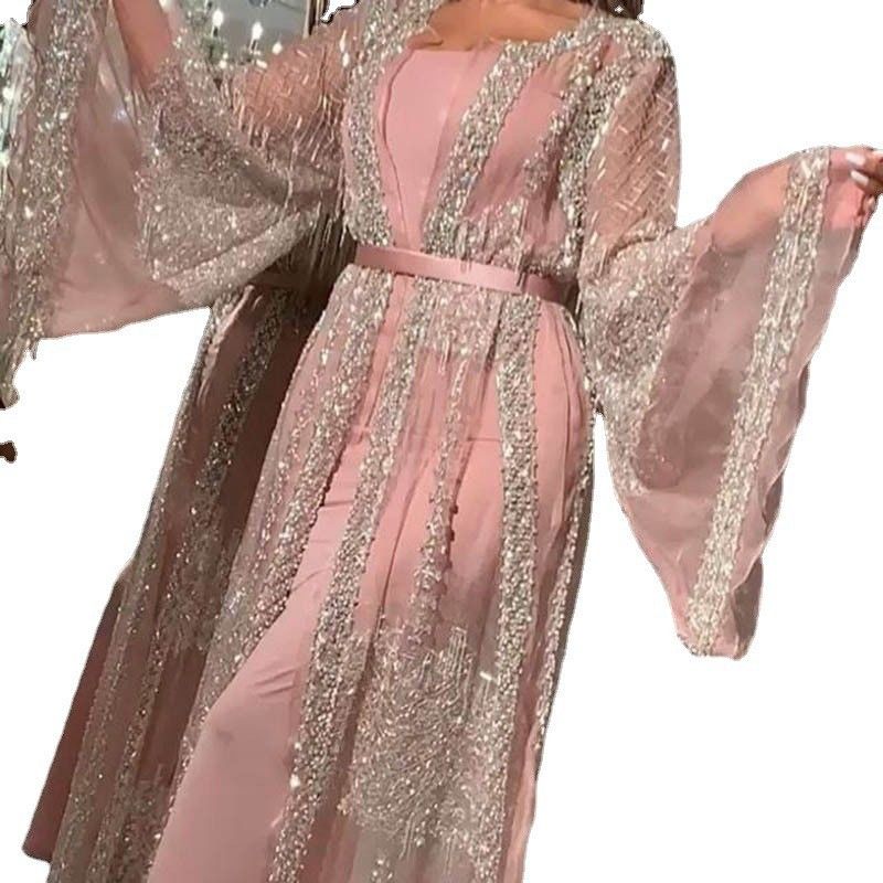 2025 neue frauen Heißprägen Große Schaukel Sexy Langen Rock Schal Bankett Abendkleid_voghion.com