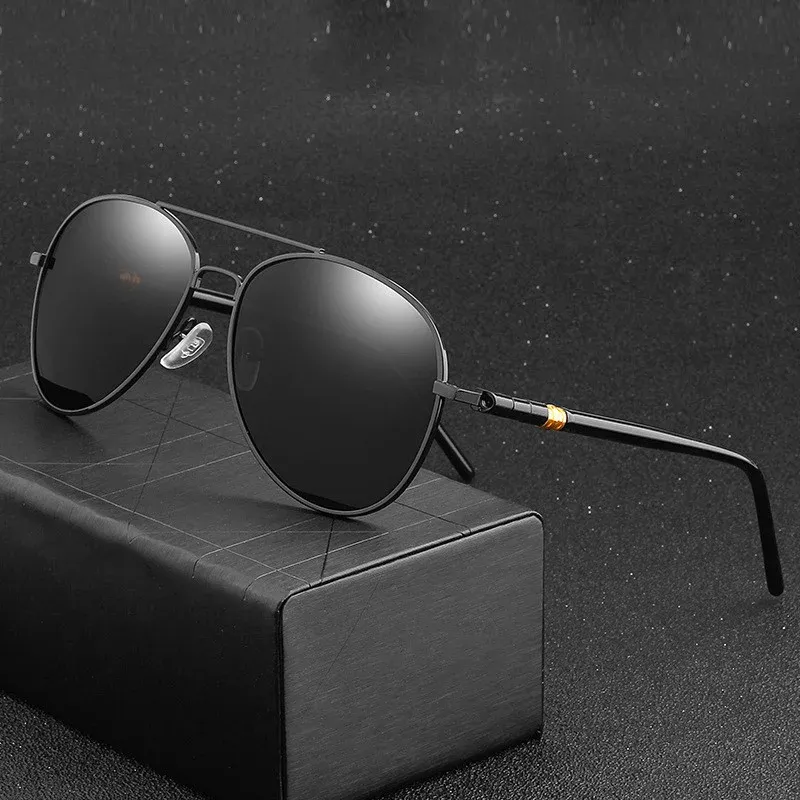 Neuheiten Klassische Polarisierte Sonnenbrille Für Männer Zum Autofahren Retro Metall Angeln Marke Designer Schwarz Pilot Sonnenbrille Männlich UV400 Schutzbrille_voghion.com