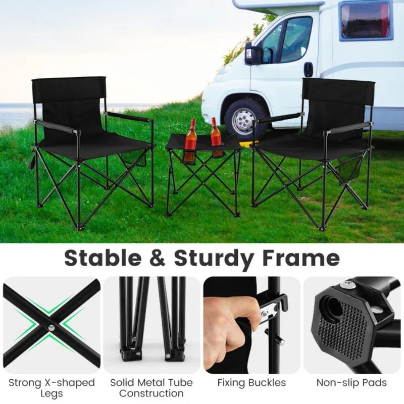 Table Chairs Camping Carrying Folding Outdoor With Set Bag And_voghion.com
