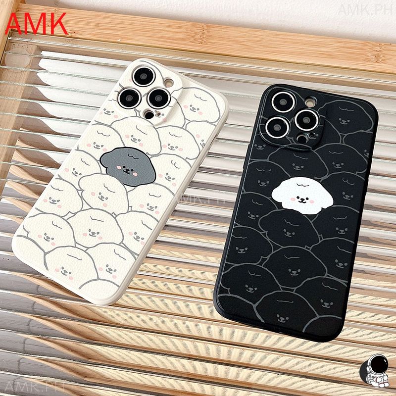 za iPhone 15 14 13 12 11 PRO MAX XR XS X 8 7 6 6S PLUS SE 2020 mini originalnost jednostavna slatka crtana štene crno-bijela zaštitna futrola za kameru_voghion.com