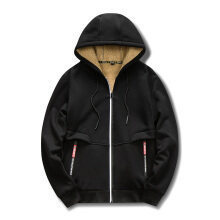 Winter Lambswool Zipper Hoodies Thicken Warm Jackets Long Sleeve Sweatshirts Casual Sports Fleece Black Coats Hooded Men Coat Top_voghion.com