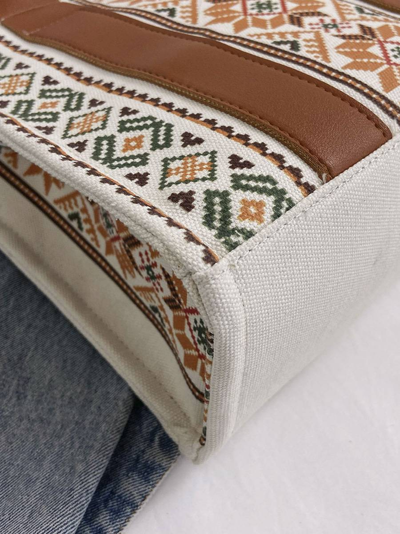Γυναικεία τσάντα tote σε στυλ boho, ρετρό, ποπ, γυναικεία τσάντα ώμου_voghion.com