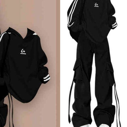 Women's Clothing Wear College Style Casual Sweater With Temperament Overalls Two Piece Suit_voghion.com