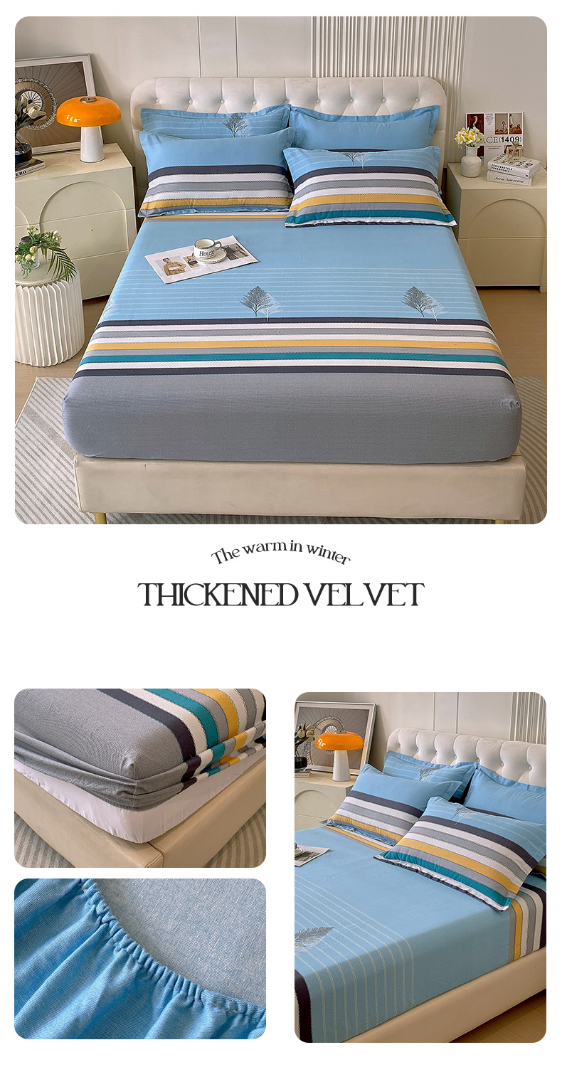 Lenzuolo con angoli in flanella di cotone di alta qualità - Coprimaterasso extra spesso e antiscivolo per letto Simmons/Spring - Set di biancheria da letto in tinta unita, pezzo unico_voghion.com