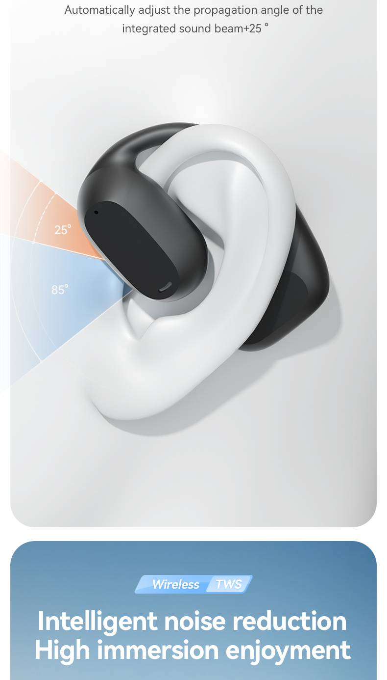 Căști Bluetooth fără fir M60 OWS noi, tip ureche suspendată, fără conducție osoasă, sport, alergare, reducere a zgomotului_voghion.com