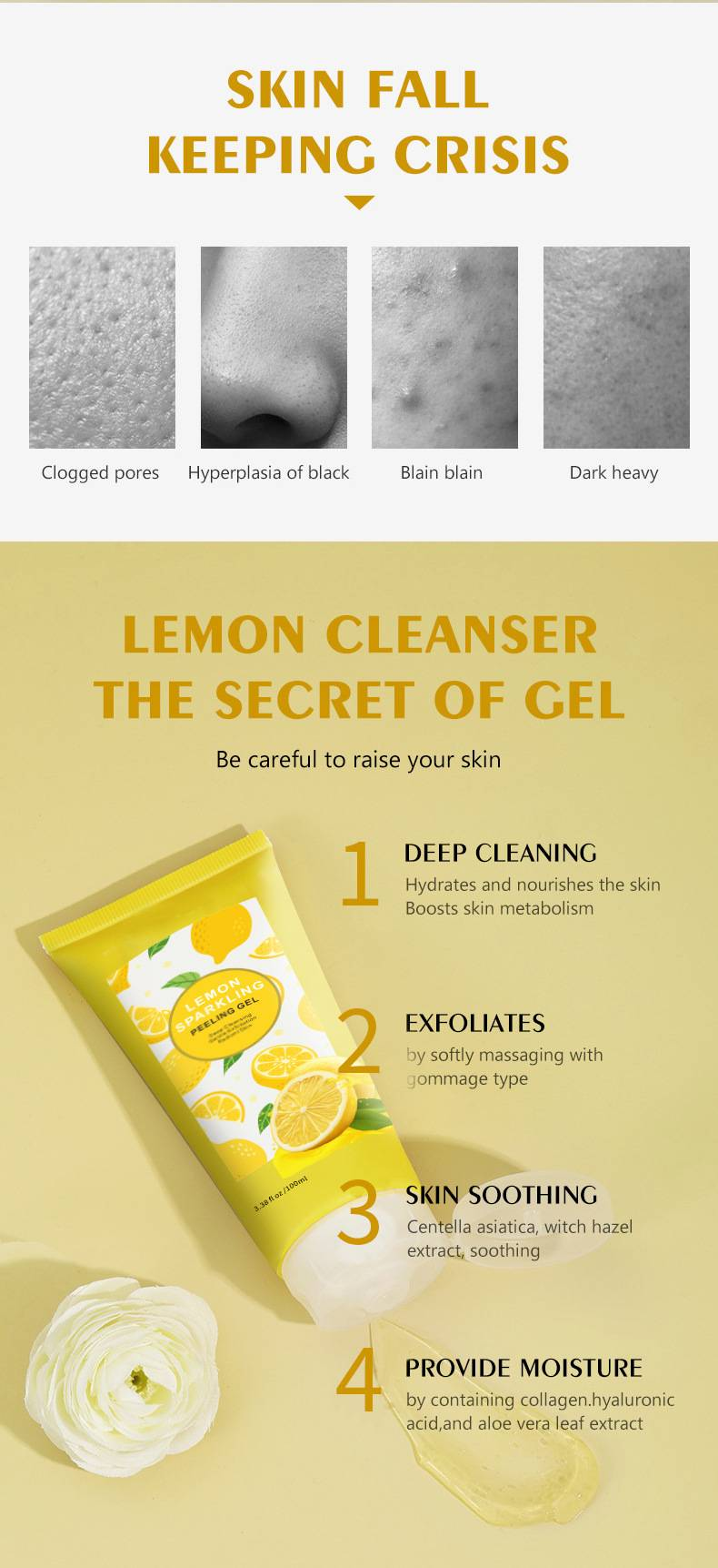 Der.j Lemon Sparkling Exfoliating Gel - Esfoliazione delicata su tutto il corpo per una pelle liscia_voghion.com