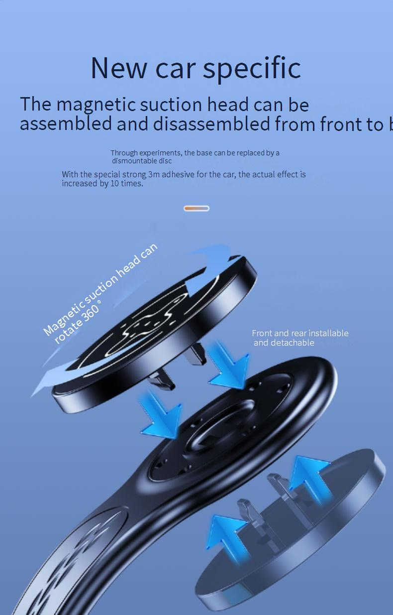 Support universel pour téléphone de voiture : clip pour grille d'aération, prise en main par gravité, navigation mains libres, design compact, ajustement sécurisé pour tous les smartphones_voghion.com