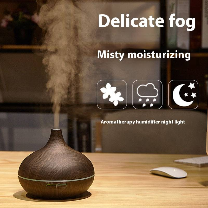 Remote Control Aromatherapy Diffuser With LED Night Light, USB Essential Oil Humidifier For Home, Office, Nursery, 7-Color Changing_voghion.com