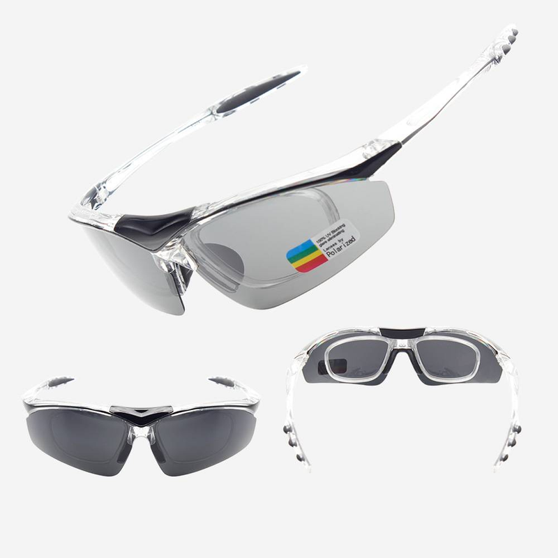 NOKO - Occhiali da ciclismo, occhiali da escursionismo polarizzati, set di lenti intercambiabili senza montatura, compatibili con occhiali miopi e occhiali da moto._voghion.com