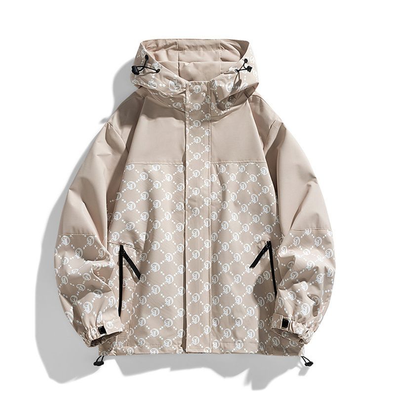 Autumn 2026 High Quality Fashion Outerwear Men 100% Polyester Splicing Long Sleeve Casual Loose Breathable Windproof Waterproof Zipper Hooded Jacket_voghion.com