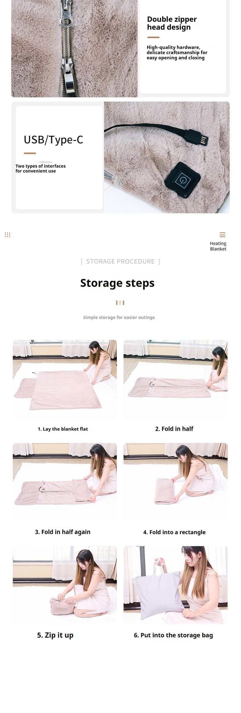 Premium Electric Heated Fleece Shawl – 3-Temperature USB Warming Blanket For Home & Travel, 100% Wool Lining, 8W Low-Energy Heating_voghion.com