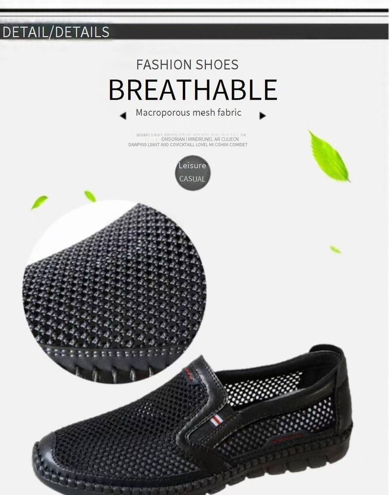 Men's Breathable Casual Shoes - Lightweight Slip-On Loafers With Soft Sole & Mesh Design For Everyday Comfort_voghion.com