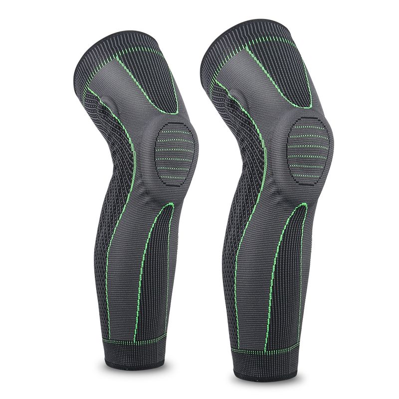 Sports extended silicone spring knitted knee pads basketball running silicone spring support knee knee pads_voghion.com
