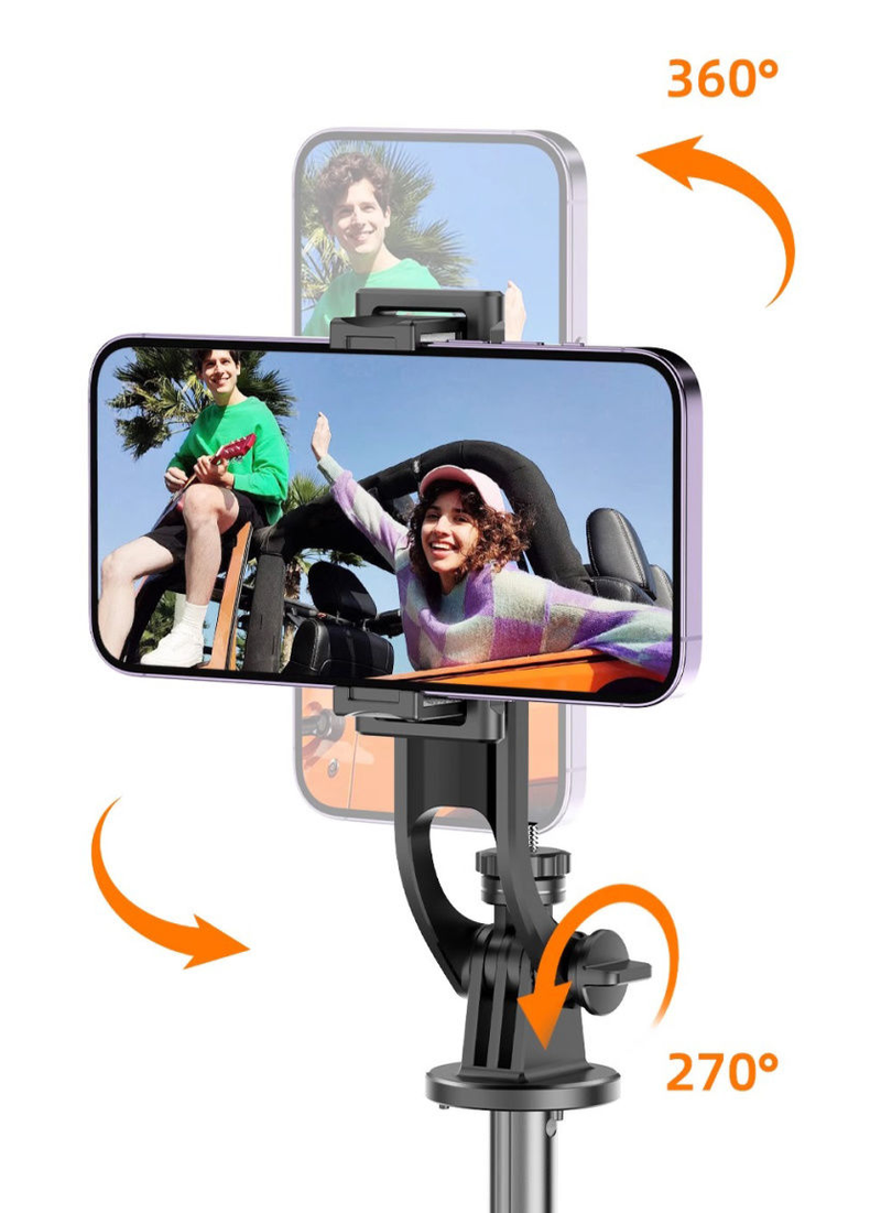 LICHEERS Selfie Stick Phone Multi-Functional Travel Handheld Photo Live Streaming Portable Floor Tripod_voghion.com