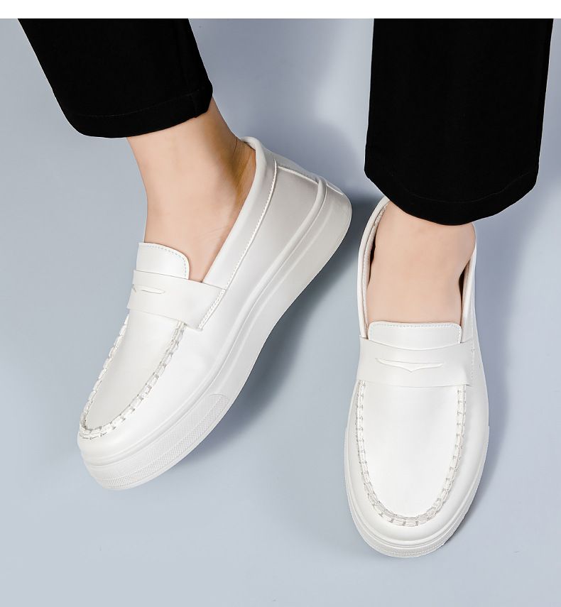 Bean shoes Men's shoes Loafers Fashion casual leather shoes Youth fashion shoes_voghion.com