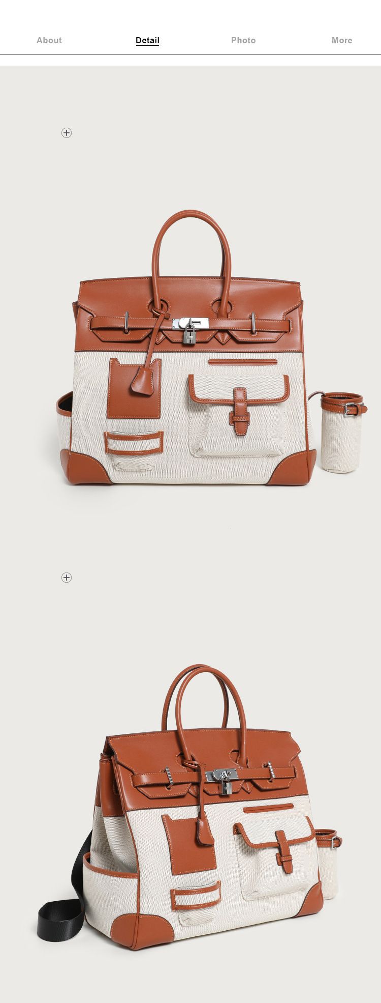 Neue Damenhandtasche mit farblich abgesetztem Patchwork-Design aus Canvas, übergroßer Platintasche, lässiger Reisetasche und mehreren Taschen._voghion.com