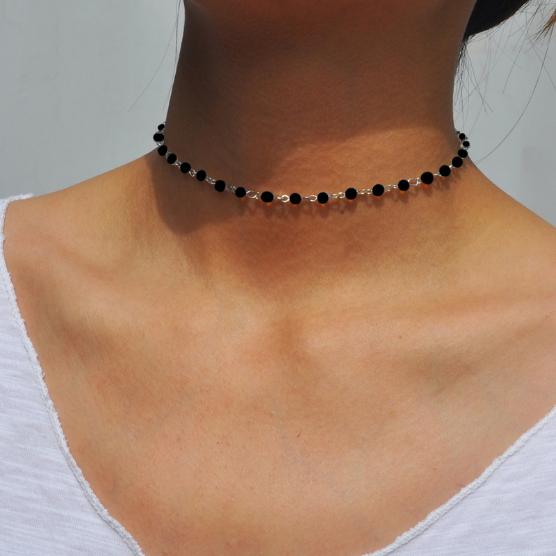 Personalisierte einfache Perlen Accessoires Mode Schlüsselbein Kette Grenzüberschreitende Damen Halskette_voghion.com