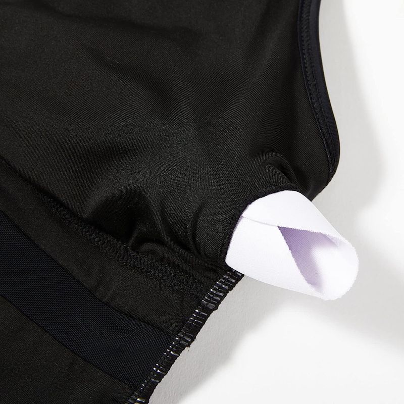 Einteiliger Badeanzug für Damen mit sexy, ausgehöhltem Netzstoff, tiefem V-Ausschnitt und geraffter Perspektive_voghion.com