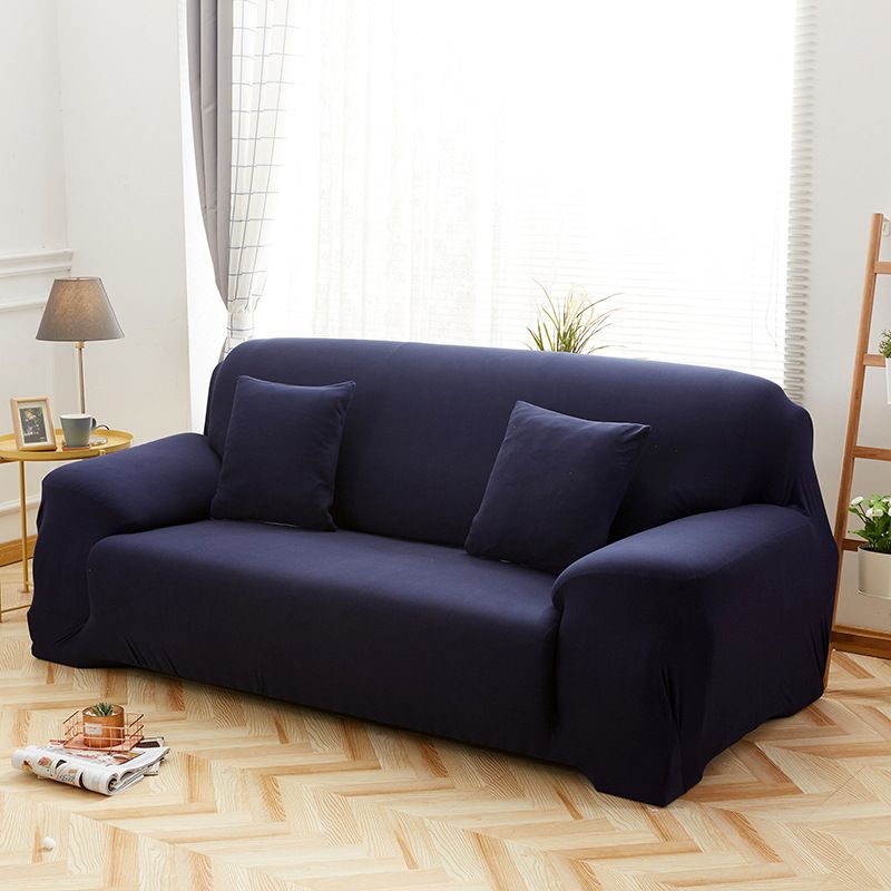 Minimalist Stretch Sofa Cover – Full Elastic Slipcover For Sectional Couches, Solid Colors (Red, Grey, Navy & More), Machine Washable_voghion.com