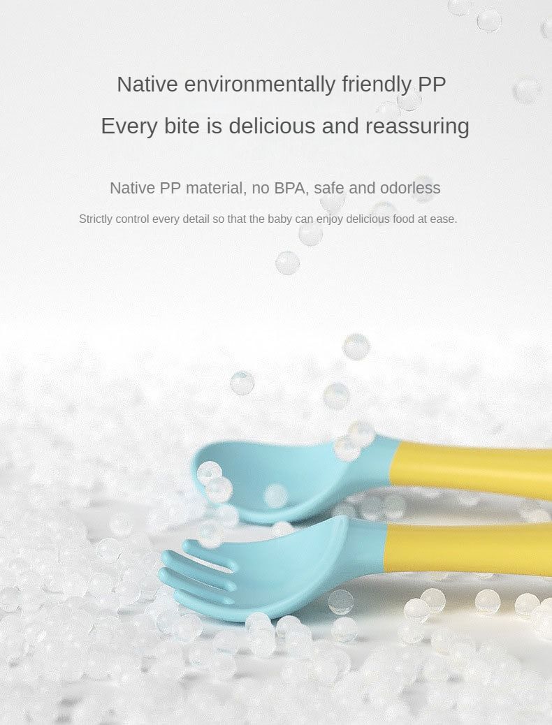 Bebê Crianças Colher Garfo Conjunto Macio Dobrável Silicone Colher Garfo Kit Talheres Treinamento Criança Alimentação Talheres Utensílio_voghion.com