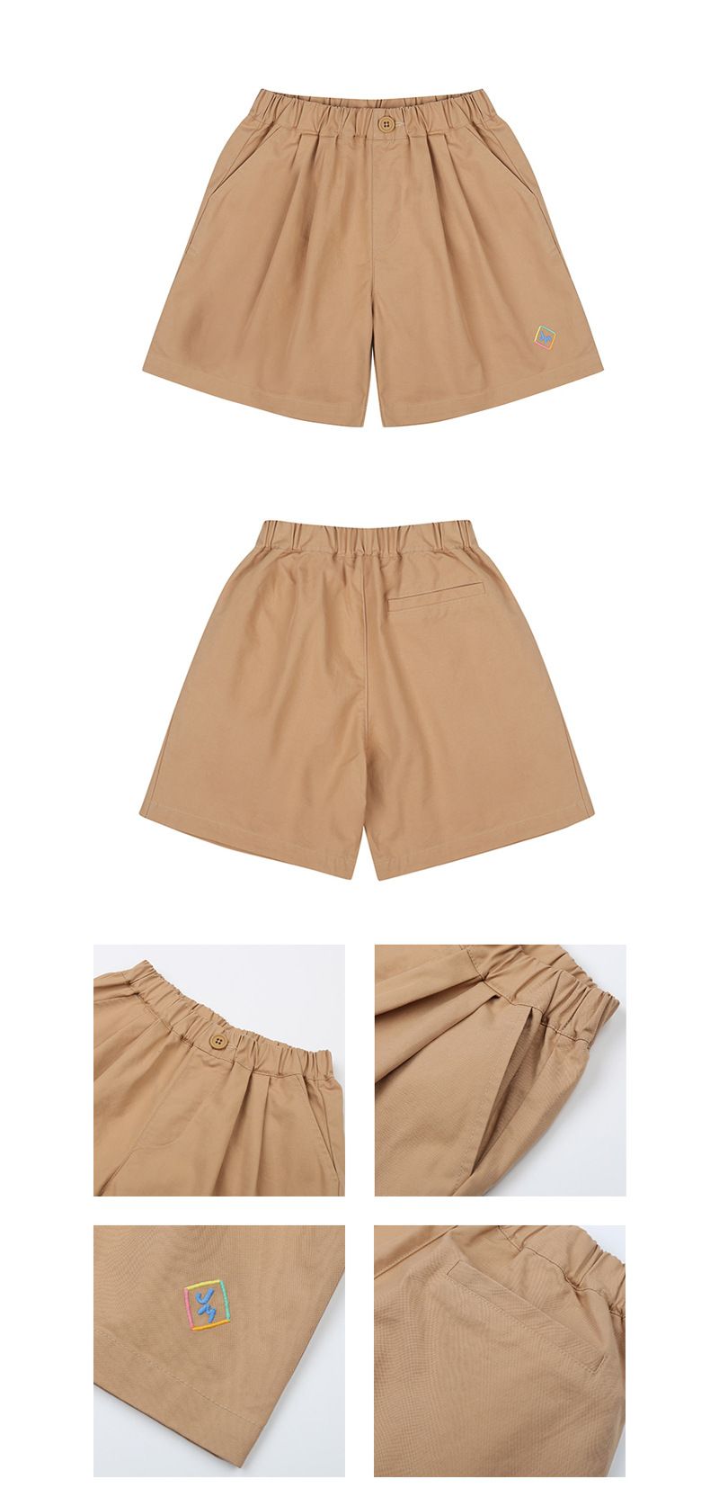Shorts mère-enfant pour hommes et femmes, shorts tissés décontractés en coton brodé pour enfants_voghion.com