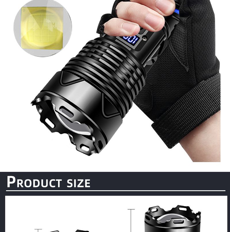 Super-Laserkanone Outdoor Ultrahelle Langstrecken-Zoom Tragbare Notfall-LED-Taschenlampe Wiederaufladbar_voghion.com