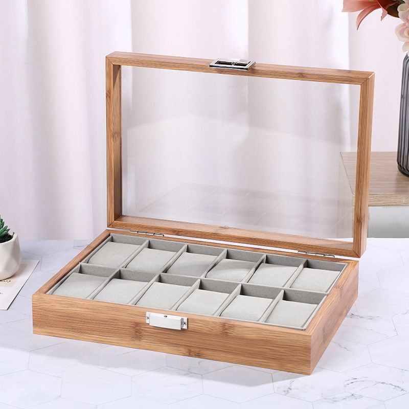 Luxury Rosewood Watch Box – Large Capacity Display Case With Bamboo & Wood Jewelry Storage_voghion.com