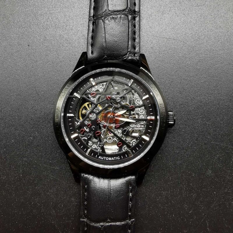 Skeleton Steel Case Tourbillon Men's Automatic Mechanical Watch Engraved New 2025 Three-Hand Cellini Style_voghion.com