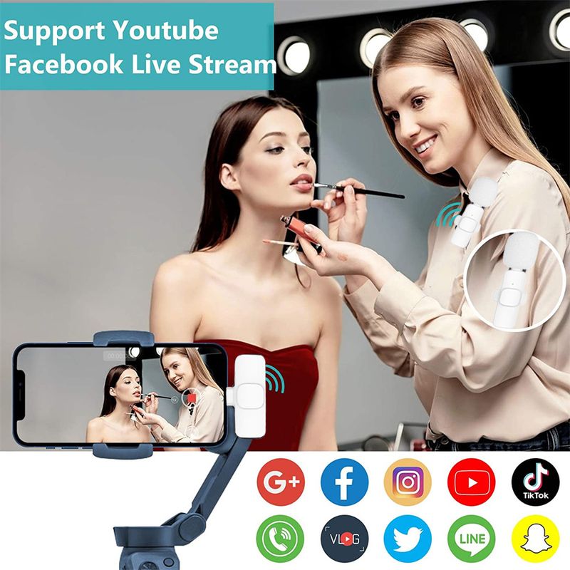 Nowy bezprzewodowy mikrofon Lavalier przenośny do nagrywania dźwięku i wideo Mini do iPhone'a z systemem Android, kamery PC, gier na żywo i telefonu_voghion.com
