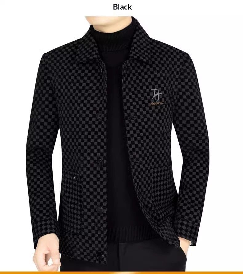 Manteau haut de gamme Pulse pour homme, collection 2023, nouveau modèle, col rabattu, veste décontractée automne-hiver, veste en laine doublée polaire, idéale pour le travail._voghion.com