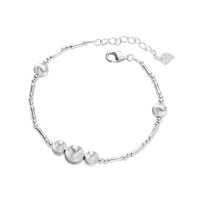 Pure Sier Cat Eye Car Wer Ball Bambus für Damen, schlichtes, originelles, modisches, vielseitiges Perlenarmband 6936G_voghion.com